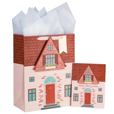 quality Gravure Printing Glossy Square Bottom Cartoon Gift Shopping Paper Bags With Logo factory